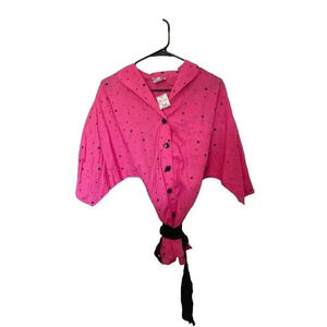 JUST 4 INC SIZE 42 hot pink with black dits and belt